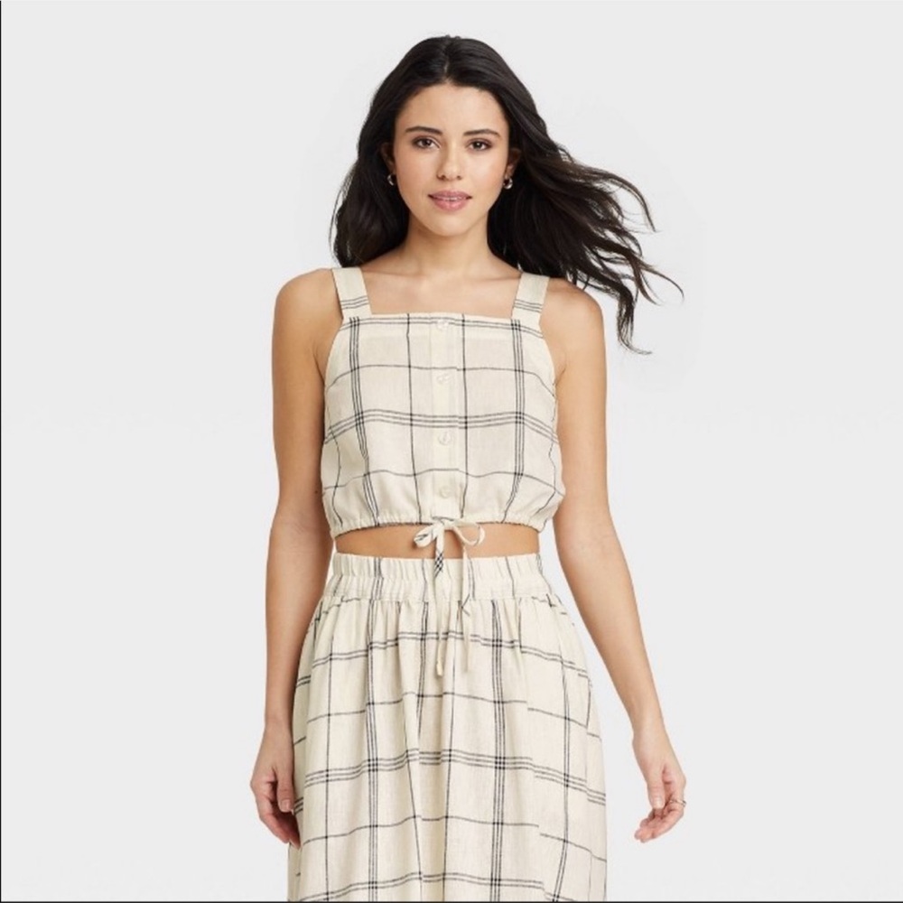 Tie front apron tank top